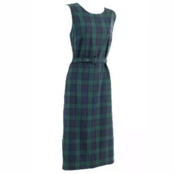 J Crew Belted Blackwatch Plaid Sheath Dress NEW - Picture 4 of 7